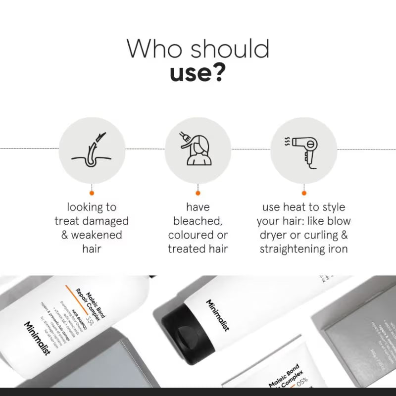 Minimalist Maleic Bond Repair Complex 5% Hair Treatment Mask With Transglutaminase, Amino Acids (200 g)